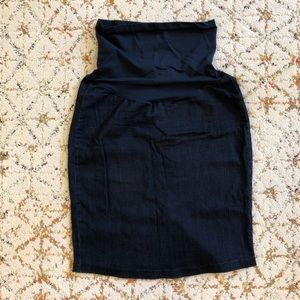 LED luxe essentials denim Maternity pencil skirt